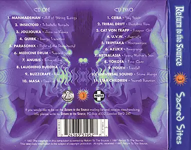 Various Artists - Return to the Source - Sacred Sites: Back