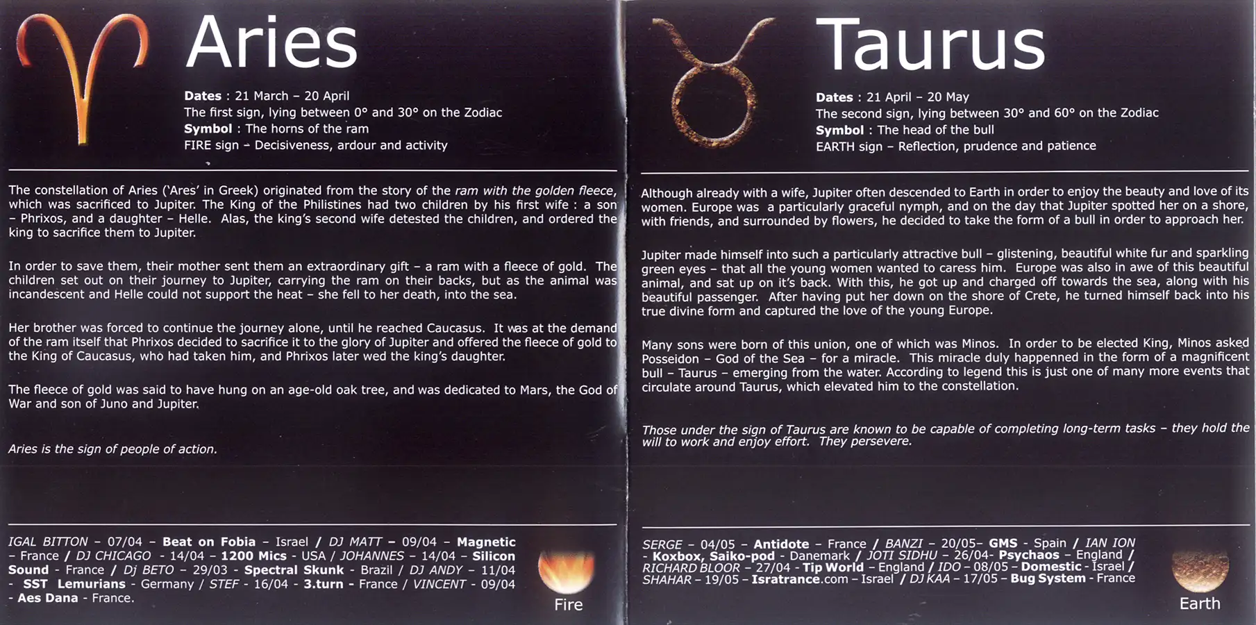 Talamasca Zodiac 3D Vision Psy-Trance 名盤 Zodiac by Talamasca album, CD from 2003 at PsyDB