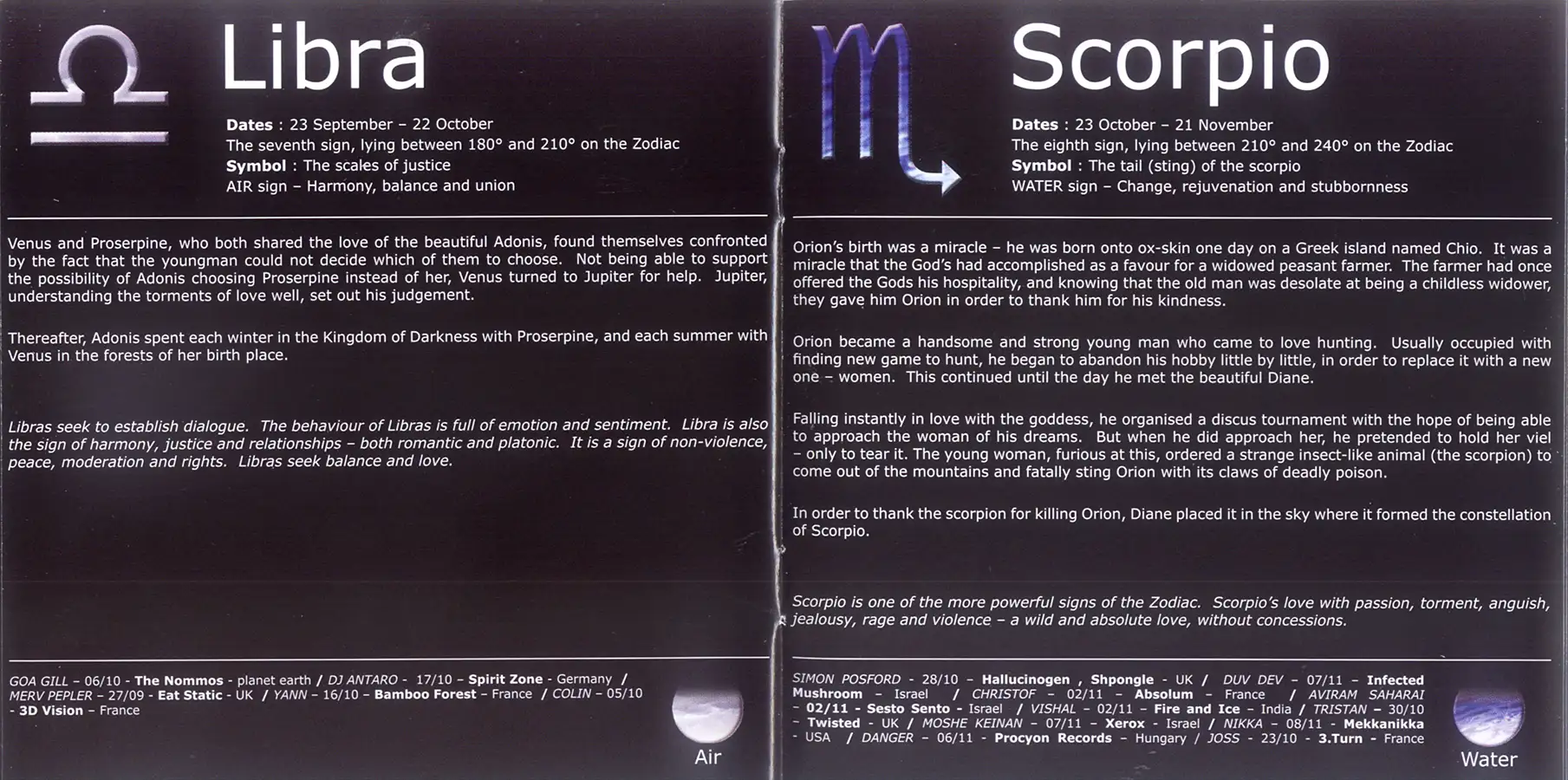 Zodiac by Talamasca album, CD from 2003 at PsyDB